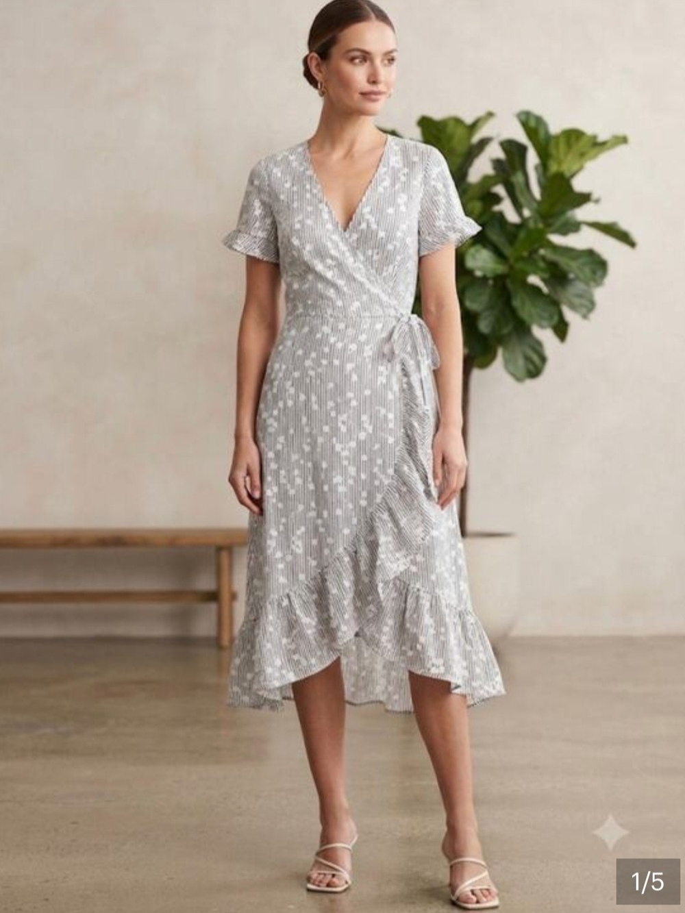 New Hayden Los Angeles boutique faux wrap stripe dress M